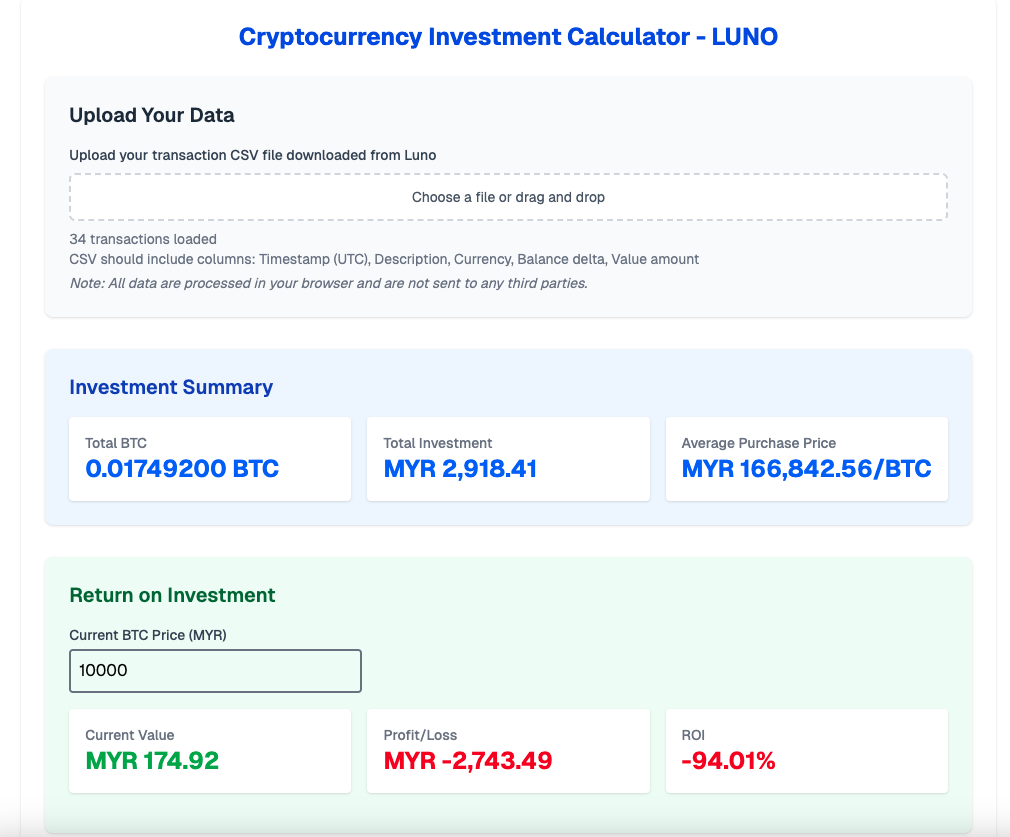 Luno Calculator-example